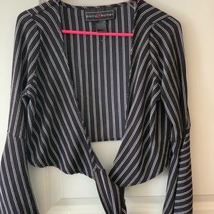 Long sleeve, crop top with bell sleeves